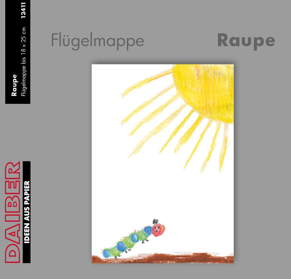 Flügelmappe "RAUPE", [18x25 cm], 50 Stück